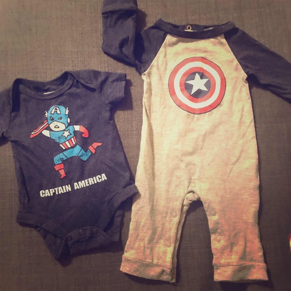 2 for $5, Marvel onesies set, size NB